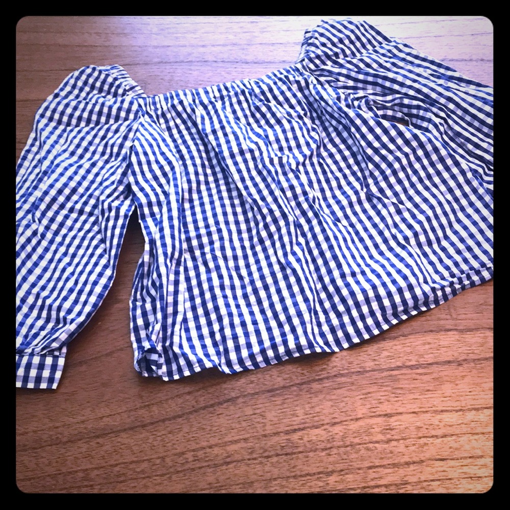 Zara kids collection blue and white gingham